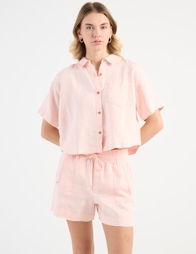 Camisa Athleta manga corta para mujer