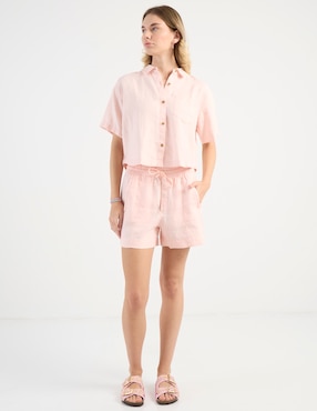 Camisa Athleta manga corta para mujer